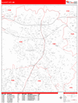 Ellicott City  Wall Map Red Line Style